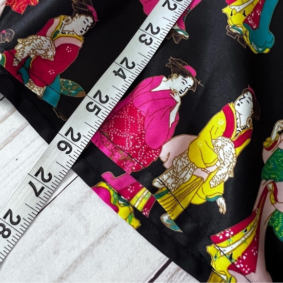 Natori Geisha Inspired Satin Pajamas in Black Red size M - Picture 8 of 12